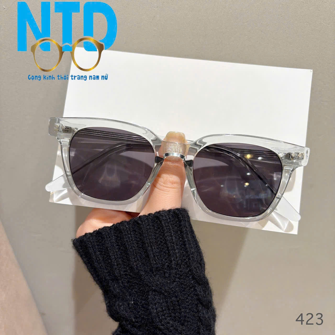 Gọng kính cận vuông NTD423 nam nữ nhựa lõi thép phụ kiện thời trang cao cấp