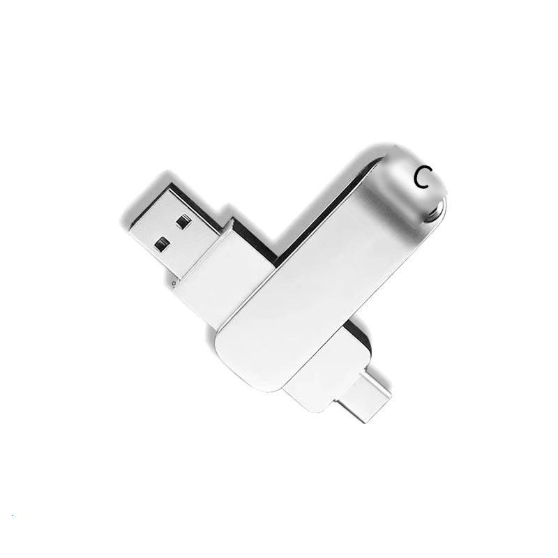 Đảm bảo chất lượng tốc độ cao Đĩa U 32g kim loại xoay dung lượng lớn Đĩa 3.0u máy tính Đĩa U sử dụng kép Điện thoại di động Type-C Đĩa U