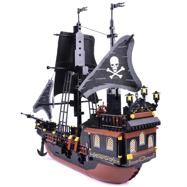 Đồ chơi lắp ráp Tàu Ngọc Trai Đen Black Pearl dài 55cm , lắp ghép mô hình Tàu hải tặc cướp biển