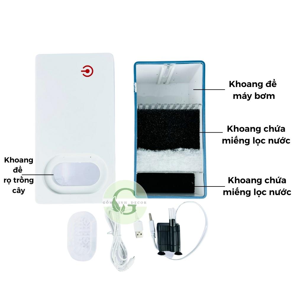 Bể Cá Mini FISH TANK Để Bàn Làm Việc Đa Chức Năng Hồ Thủy Sinh