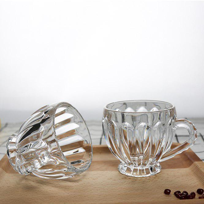 Bộ 6 Ly Thủy Tinh Bầu Lùn Uống Trà CAFE NƯỚC HOA QUẢ - Bộ 6 ly thủy tinh uống nước cao cấp