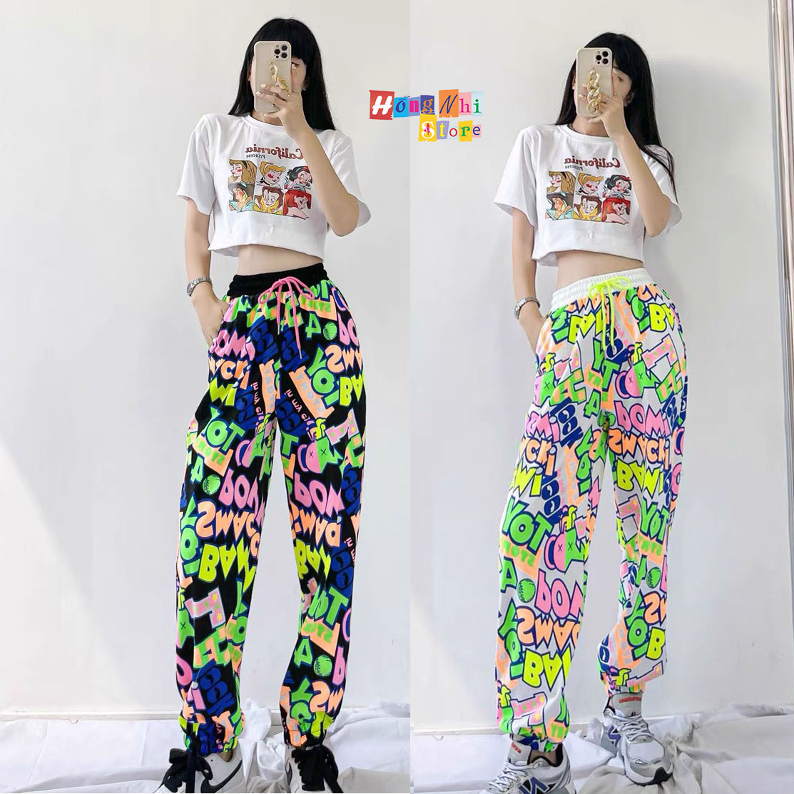Quần Hoạt Hình Dài Bo Lai Snack Pow Cartoon Pant V2 Oversize Ulzzang Unisex - MM
