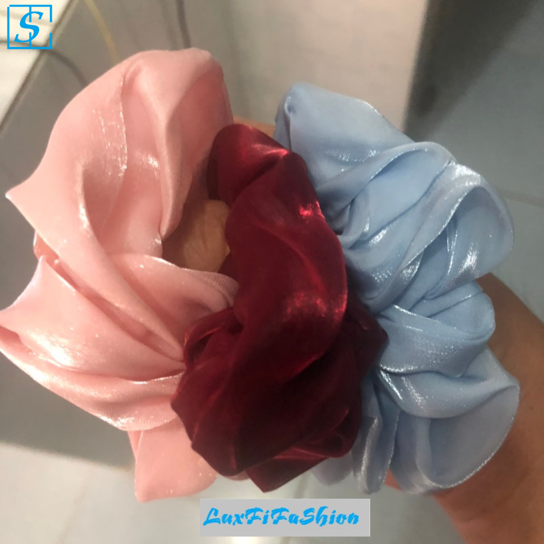 Combo 3 Dây Buộc Tóc, Cột Tóc Scrunchies Không Hoạt Tiết