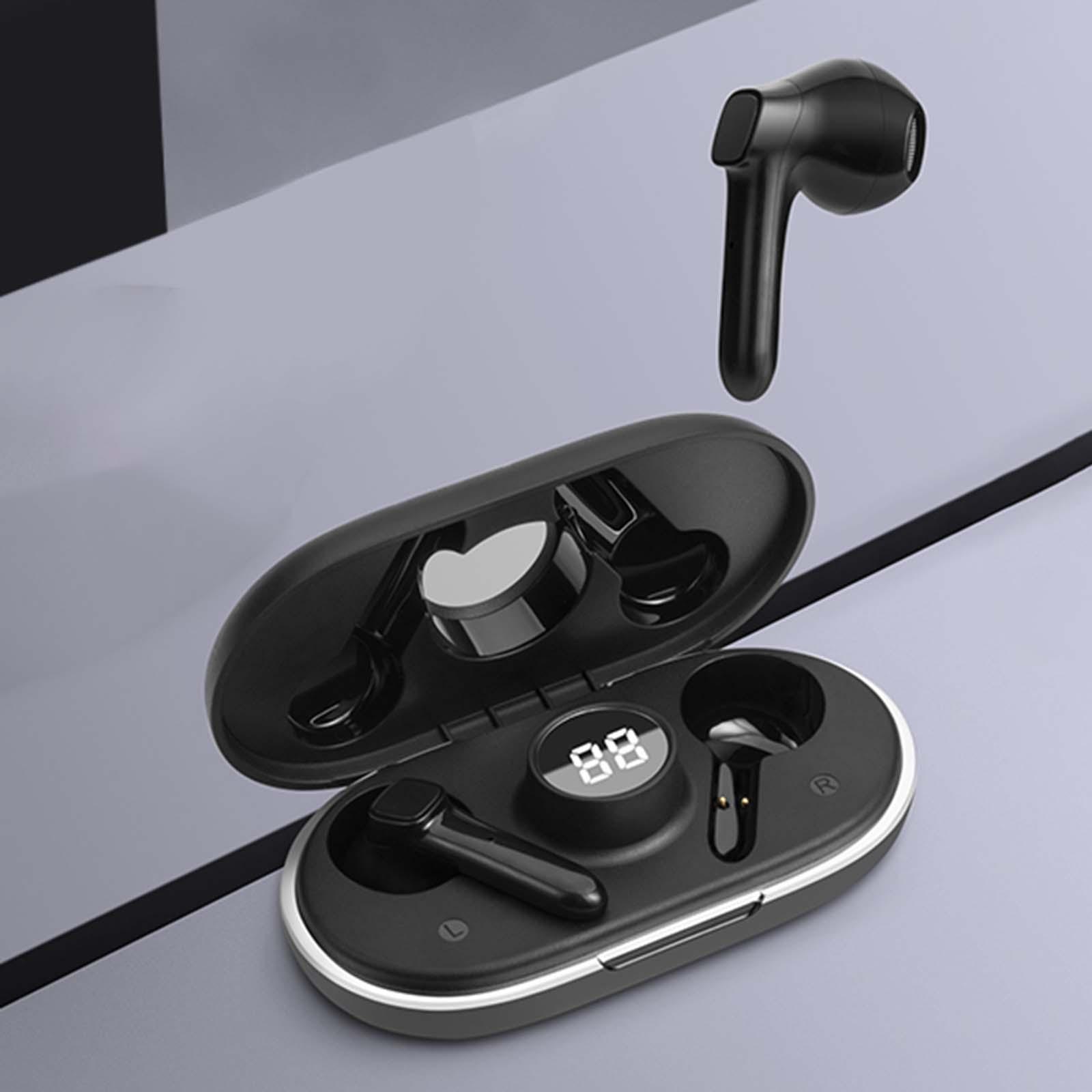 Wireless Bluetooth Earphones Stereo Sound for Travel Cycling Office Black