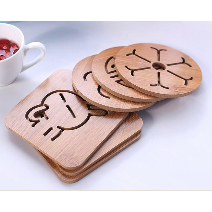 Miếng Gỗ Lót Cách Nhiệt Hoạ Tiết Bàn Ăn, Nhà Bếp