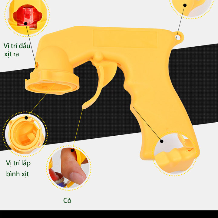 Đầu cò gắn bình xịt sơn dễ dàng, tiện dụng bằng nhựa ABS
