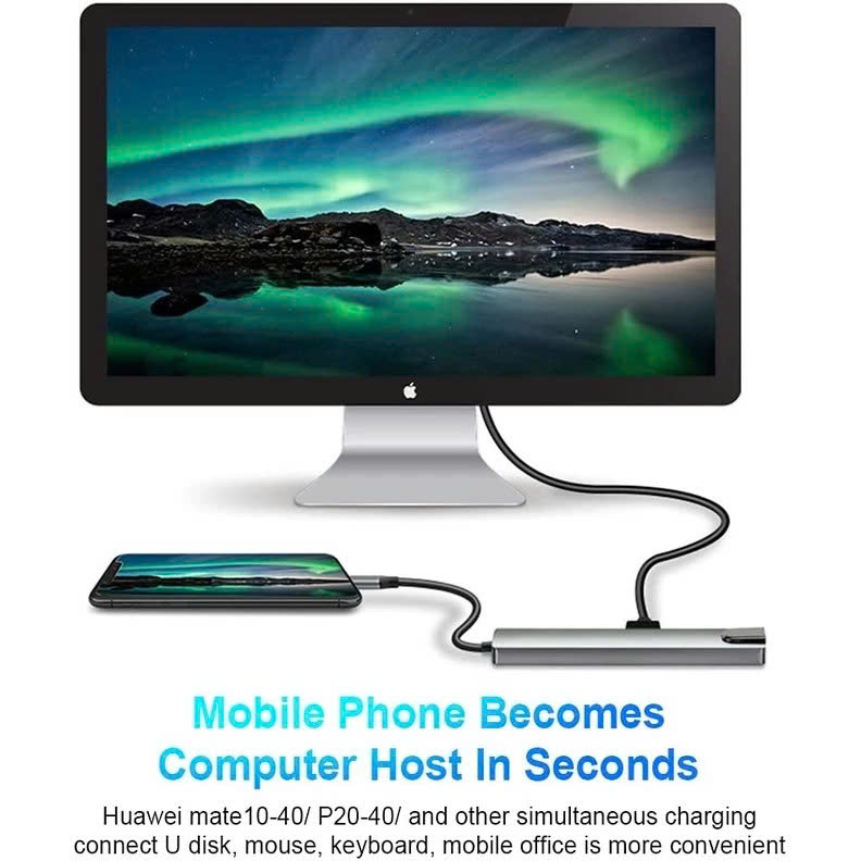 Bộ Chuyển Đổi Hub USB C Hub 8 Trong 1 Type C 3.1 Sang 4K RJ45 Đọc Thẻ SD / TF Cho MacBook Notebook Laptop Máy Tính - Hàng Nhập Khẩu