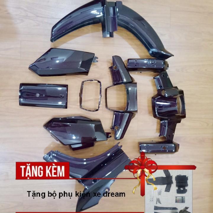 Dàn áo dành cho xe DREAM II màu Tím Nho, chất liệu nhựa ABS nguyên sinh -  Tặng Full phụ kiện