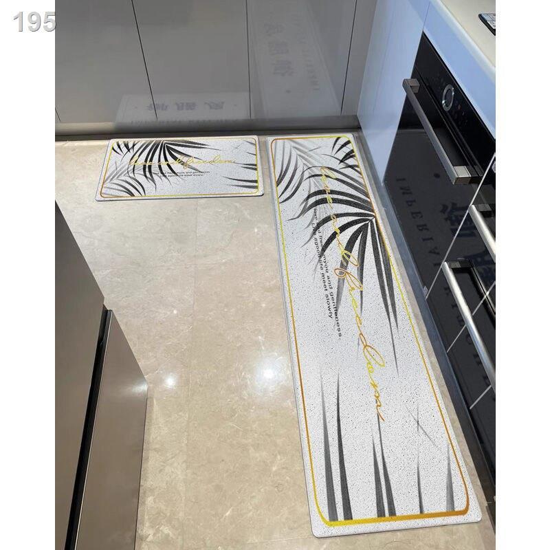Thảm trải sàn nhà bếp Nordic ins là khăn lau chống bụi bẩn và trượt không giặt thấm nước pvc dầu có thể cắt d