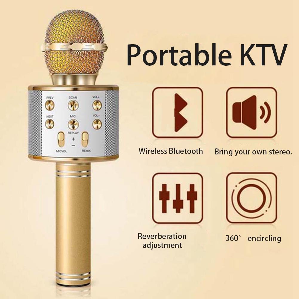 Micro hát karaoke không dây kết nối bluetooth cho điện thoại đa năng