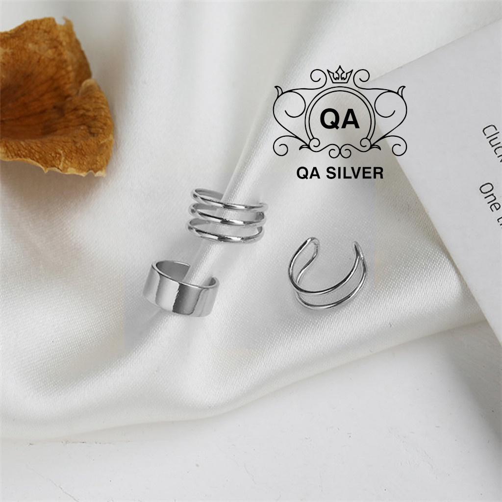 Khuyên tai bạc 925 kẹp vành không cần lỗ layer bông nam nữ S925 EARCUFF Silver Earrings QA SILVER EA201202