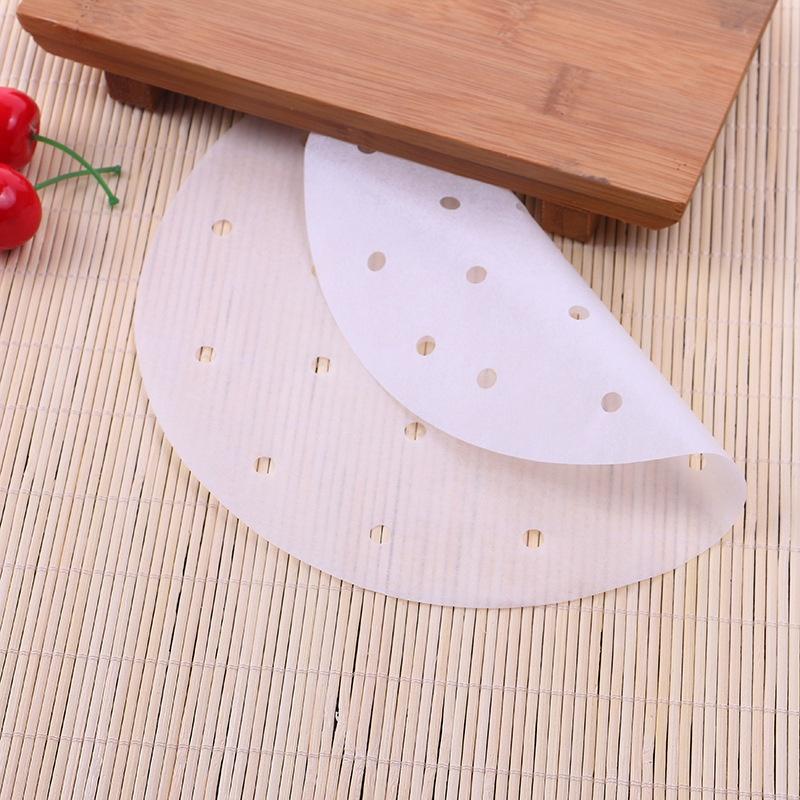 Giấy Nến Đục Lỗ, Giấy Nến Tròn Lót Xửng Hấp Bánh Bao, Nồi Chiên Không Dầu - 100 Tờ