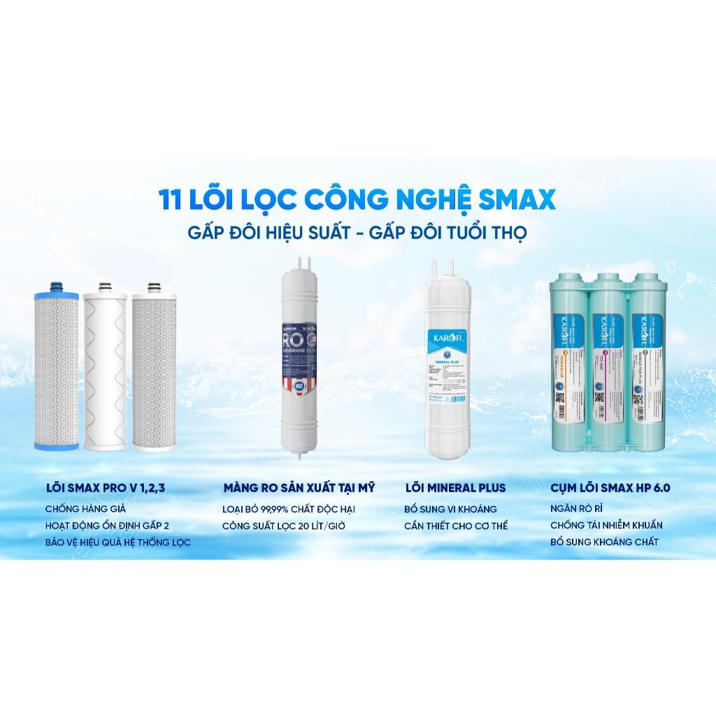 [TẶNG BỘ LÕI] Máy lọc nước Nóng Lạnh RO Mỹ 11 lõi Karofi KAD-D66S - 1 Lõi Mineral, Lạnh Block - Giao lắp miễn phí - Hàng Chính Hãng