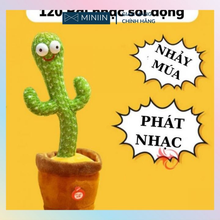 LOẠI XỊN - Cây Xương Rồng Nhồi Bông Có Nhạc, Biết Nhảy Biết Múa và Nhại Tiếng - PHÁT SÁNG- Hàng Loại 1 Chính Hãng MINIIN