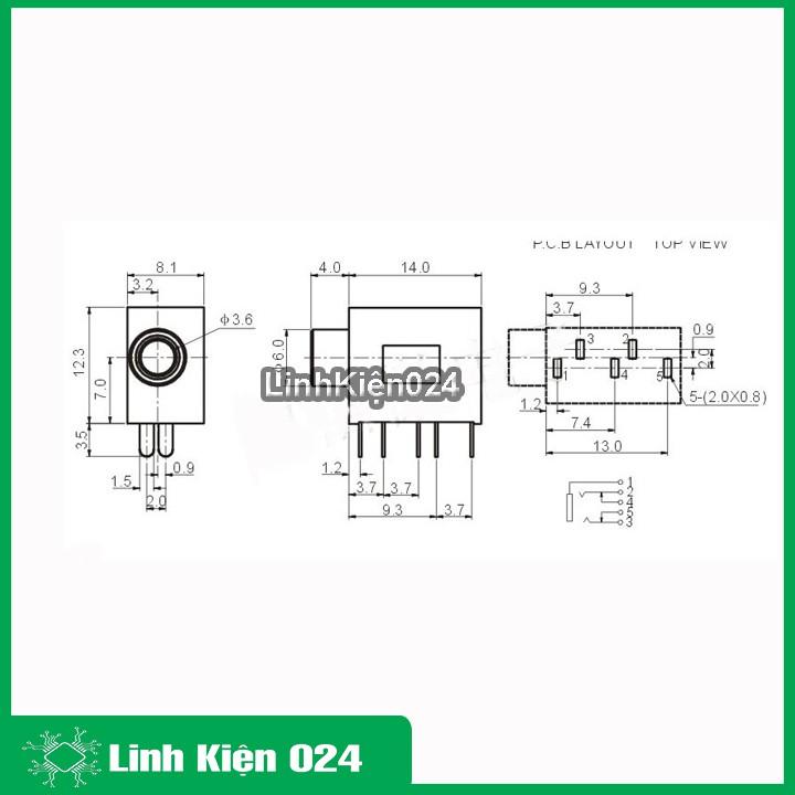 Jack audio cái 3.5mm PJ30250 - Màu ngẫu nhiên