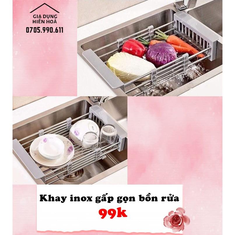 Khay inox gấp gọn để bồn rửa thông minh đa năng Đà Nẵng