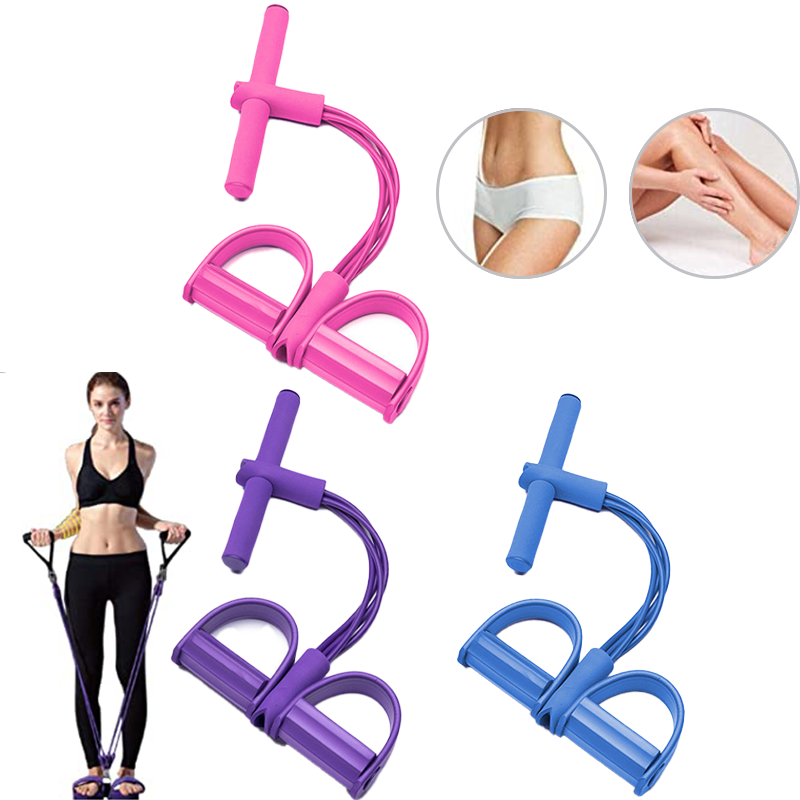 Dây căng căng đa chức năng 6 ống hoặc 4 ống Yoga Ped Peder Band cho chân kéo dài khóa đào tạo độ trễ Color: 6 strands of blue