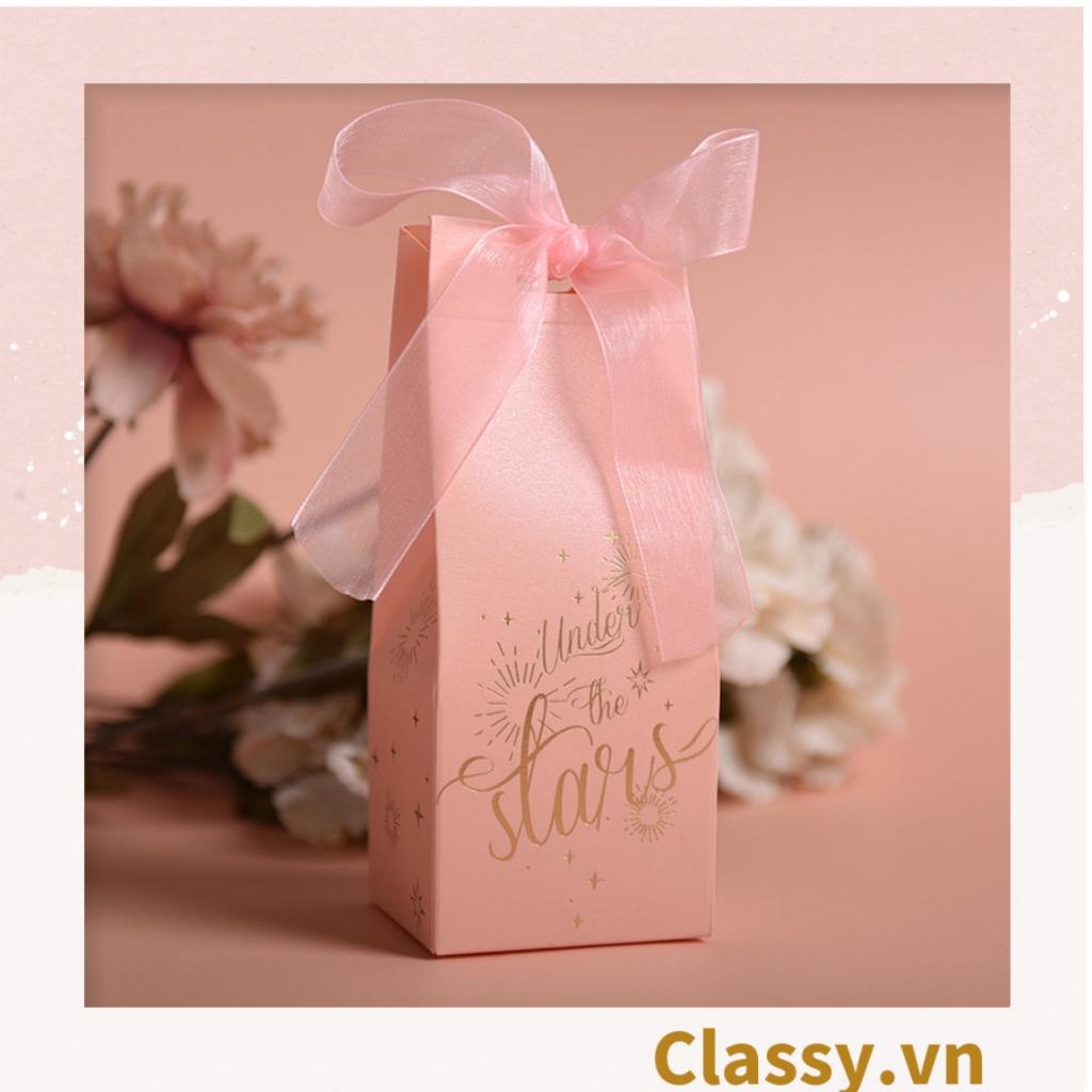 Túi quà tặng Classy, hộp quà tặng thắt nơ đựng son, mỹ phẩm, phụ kiện Q779