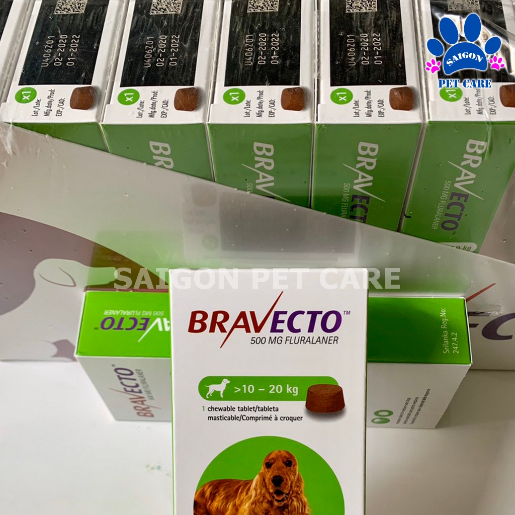 Thuốc trị ghẻ, viêm da, ve rận Bravecto cho chó hiệu quả 3 tháng