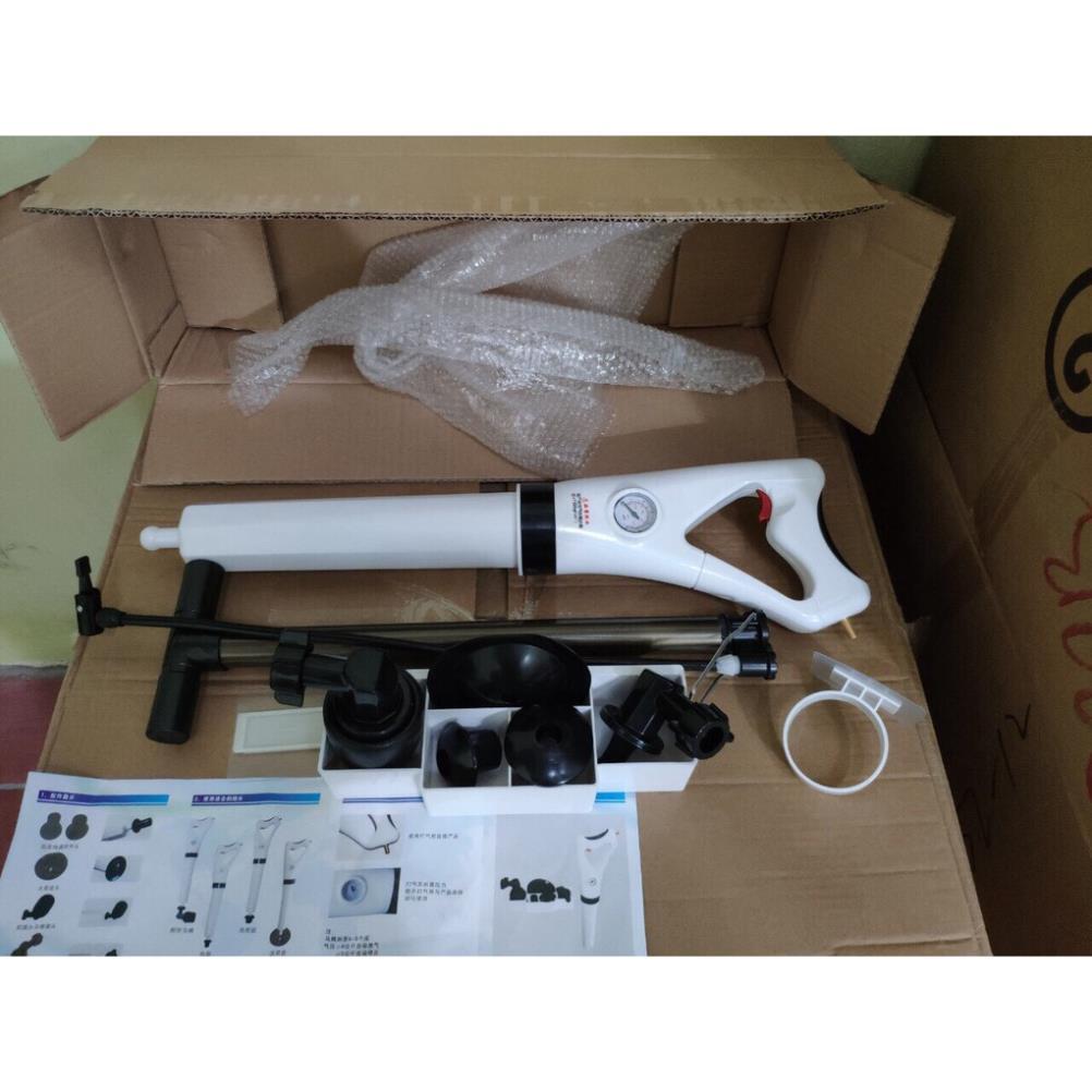 Máy Thông Tắc Bồn Cầu Cao Cấp An Toàn Hiệu Quả Tức Thì - Súng Bắn Thông Cầu Cống Ống Nghẹt