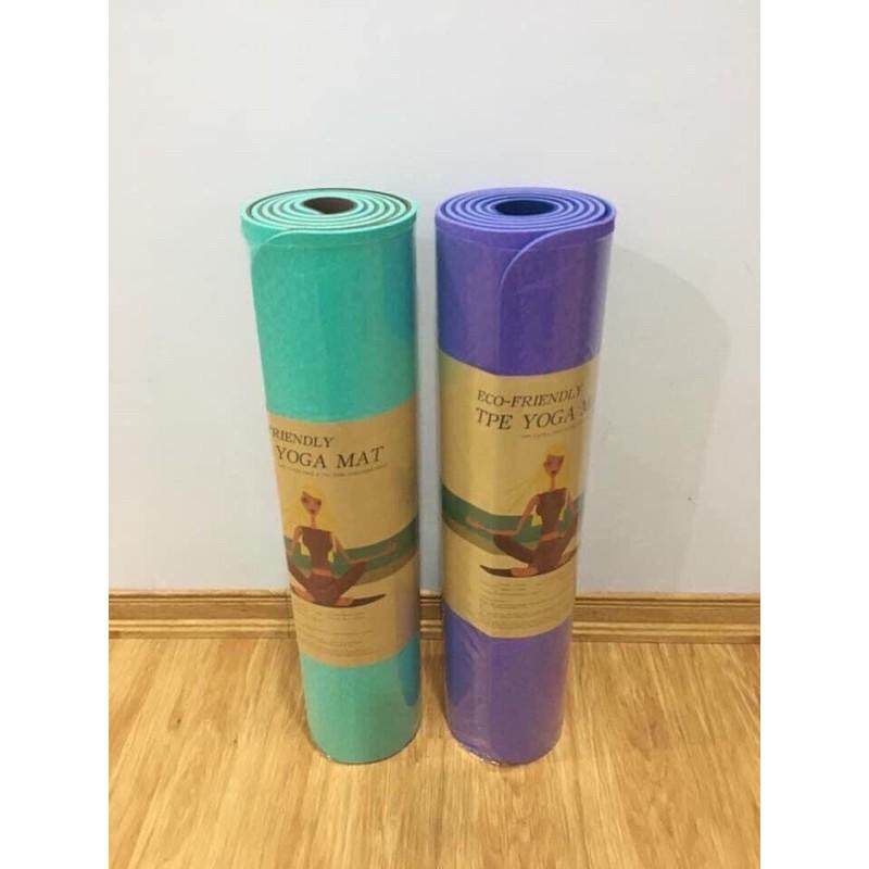 Thảm Yoga cao cấp 2 lớp- Thảm tập Yoga chống trượt, tặng dây buộc (giao màu ngẫu nhiên)