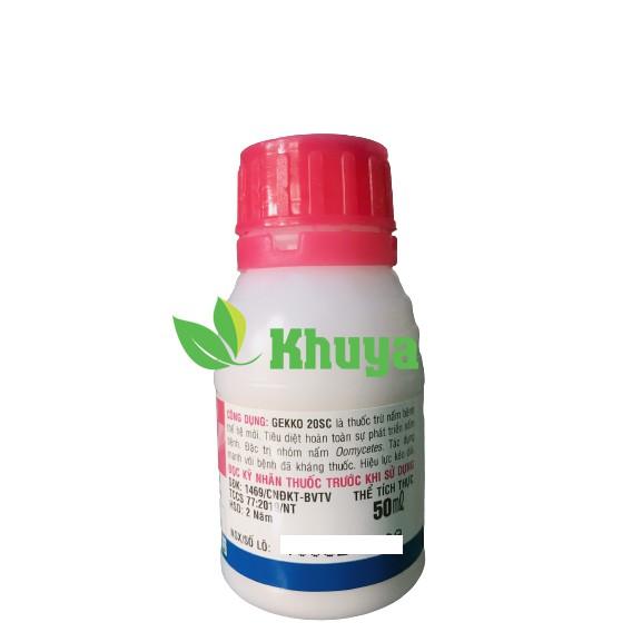 Thuốc trừ bệnh Gekko 20SC 50ml đặc trừ Xì mủ Sầu Riêng - Sưng rễ Bắp Cải