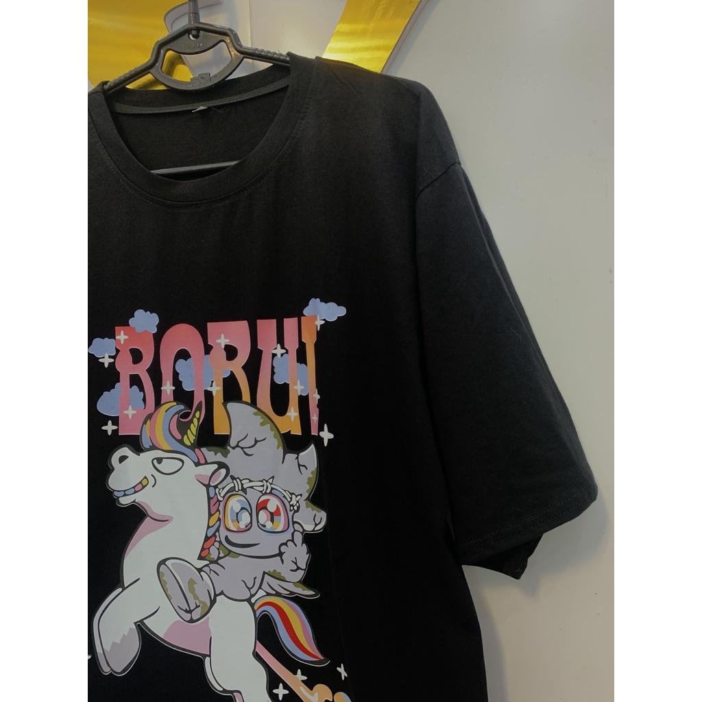 Áo Thun nam nữ BOBUI NGỰA UNICORN Áo phông tay lỡ unisex COTTON mát dày JASHOP