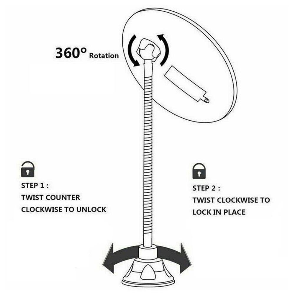 Gương trang điểm có đèn chiếu sáng linh hoạt phóng đại 10X, xoay 360 và có cốc hút