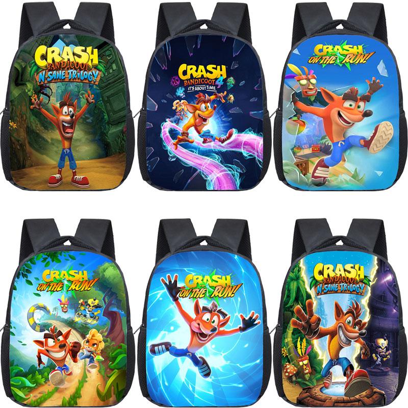12 Inch Ba Lô Crash Bandicoot 4: nó Nói Về Thời Gian Mẫu Giáo Túi Trò Chơi Trên Chạy Schoolbags Con Có Túi Mochila Trẻ Em Túi