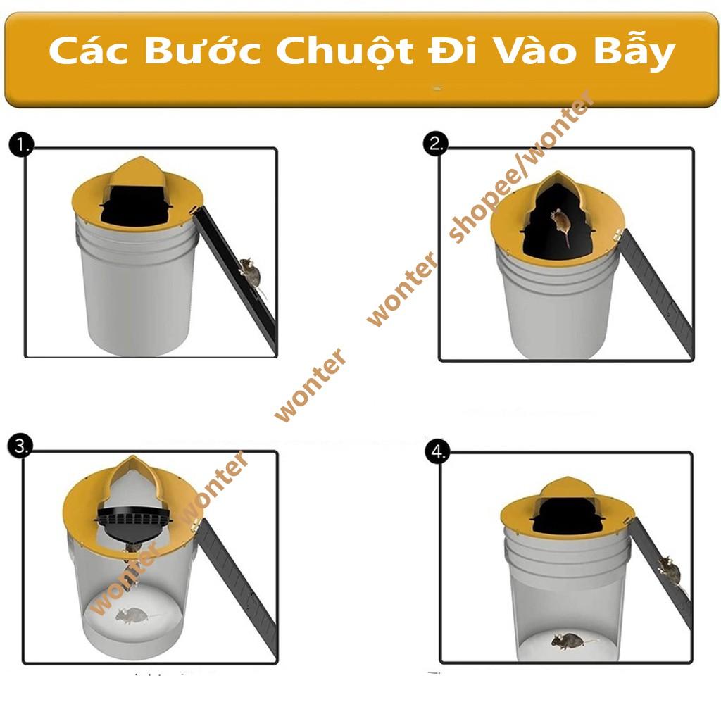 COMBO 2 Bẫy Chuột Tự Động Bập Bênh Siêu Nhạy Thiết Kế Nắp Lật Có Thể Tái Sử Dụng