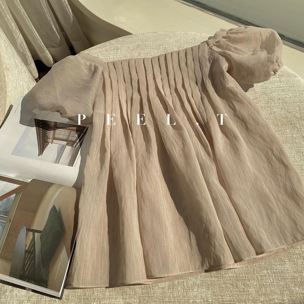 PEEL.T - Almira Top - Áo kiểu trễ vai xếp ly thắt dây