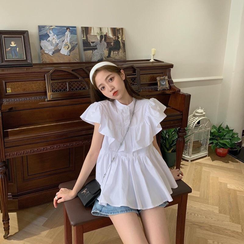 Sơ mi bbd trắng cổ bèo