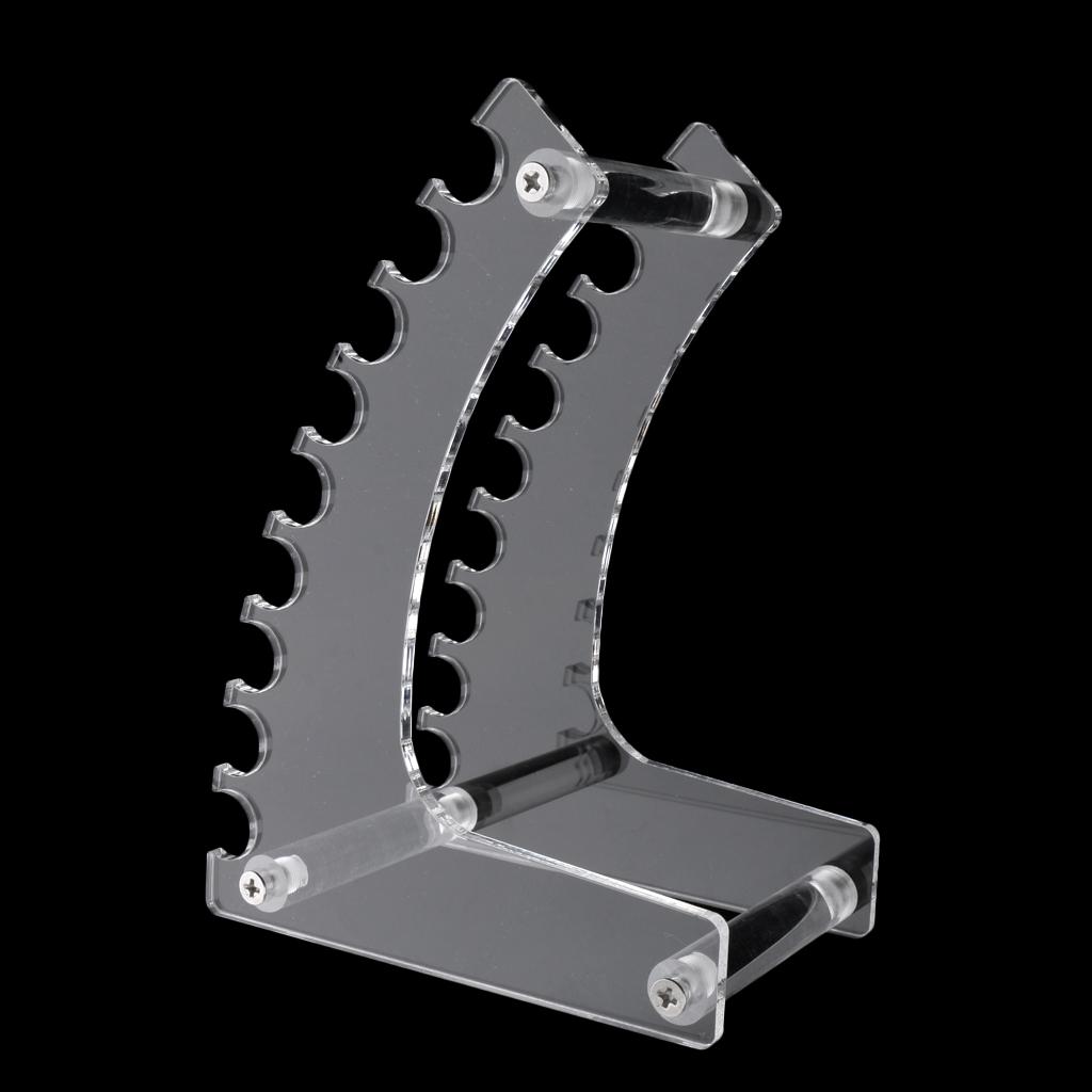 2 Pcs Clear Acrylic Display Rack Nail Makeup Brushes Organizer Holder Stand