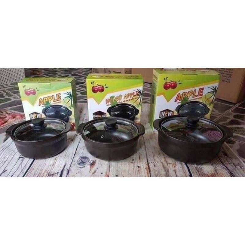 Nồi Đất Kiểu Hàn Quốc Chịu Nhiệt Cao Tráng Men Chống Dính, Kho Thịt Cá /Kho Tộ Nấu Mì Cay Đủ Cỡ - loại đẹp