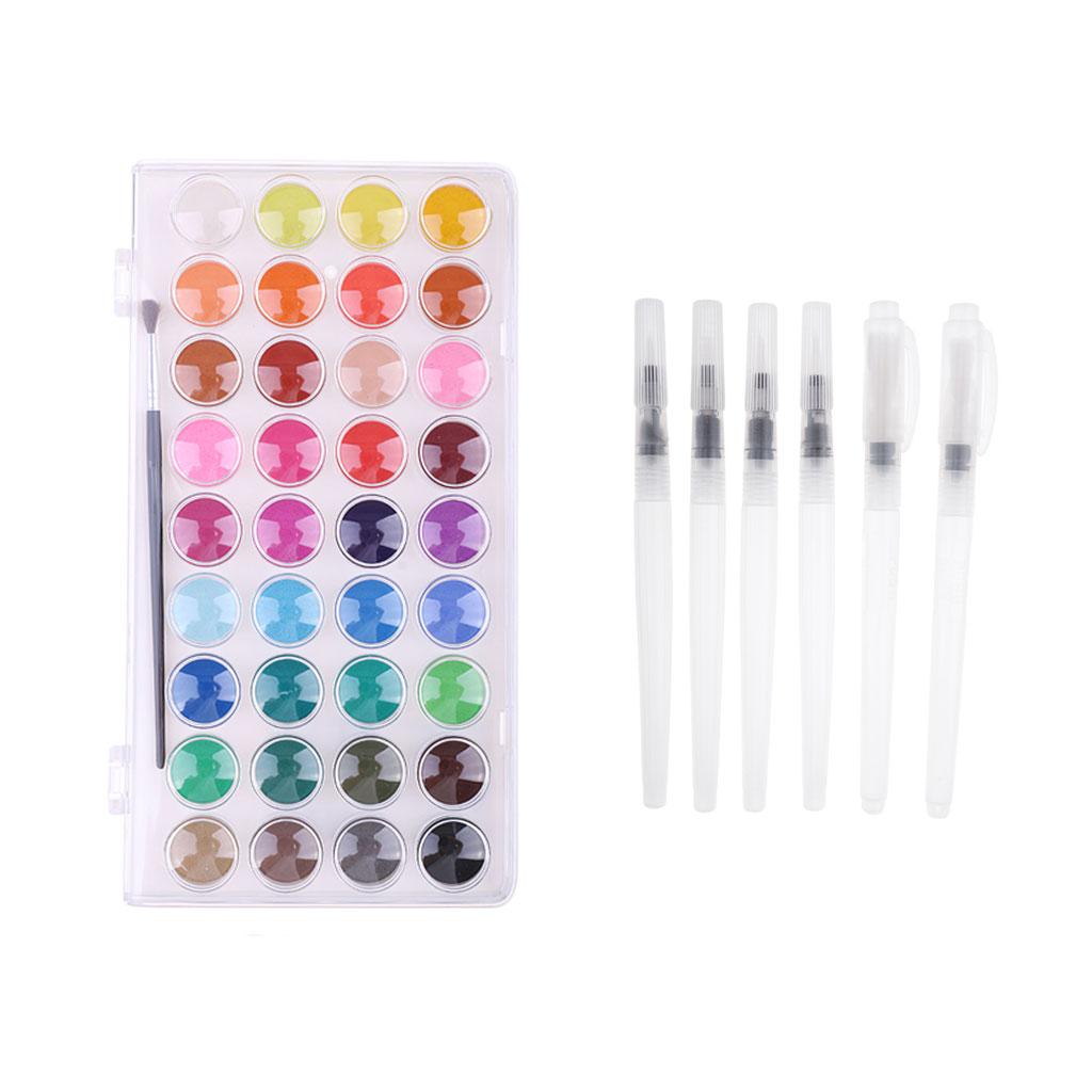 36 Màu Chắc Chắn Màu Nước Sơn Sắc Tố Bộ Vẽ + 6x Lông Nước Bút