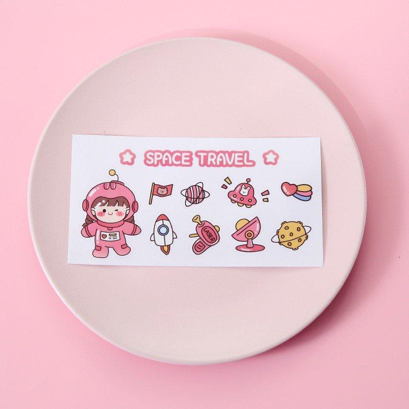 Miếng sticker hình dán cute trang trí dán sổ, dán laptop, dán mũ bảo hiểm DL02 CUTE