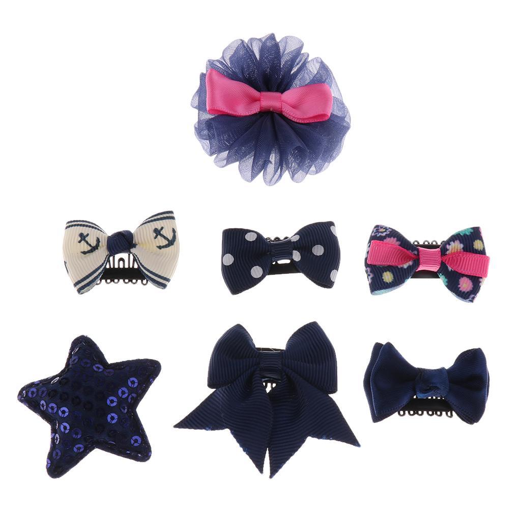 Mixed Design Kids Baby Girls Hair Bows, Hair Clips, Ribbon Alligator Hair Clips