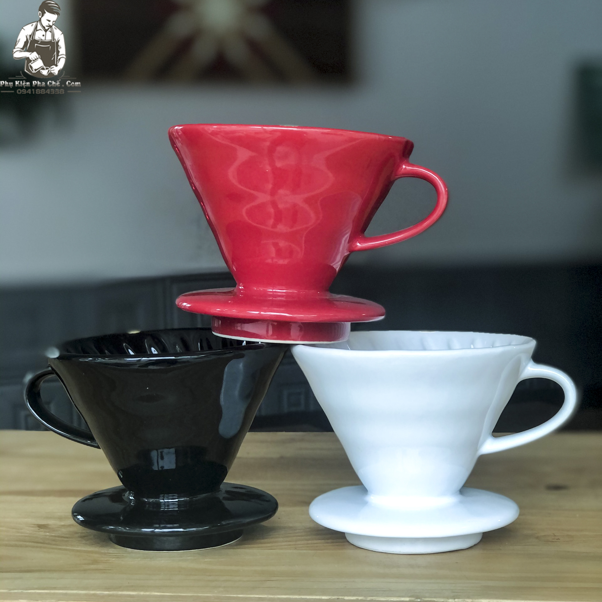 Phễu Sứ Pha Cà Phê V60 Size 2-4cups