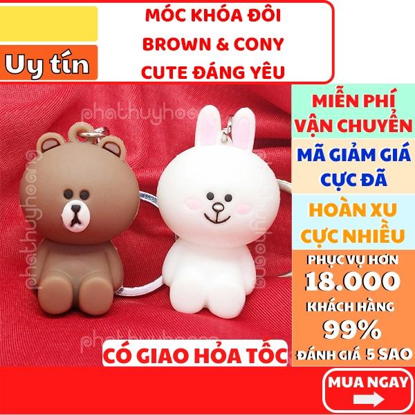 Móc khóa gấu Brown và thỏ Cony