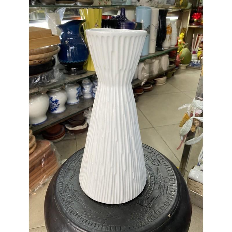 Bình hoa sọc trắng bát tràng ba size