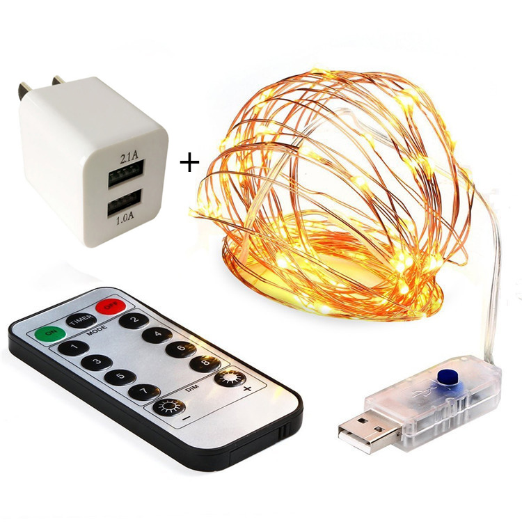 [Điện Lưới] Dây đèn đom đóm bóng chipsbling nhỏ sáng trang trí, có 8 CHẾ ĐỘ NHÁY, điều khiển từ xa tăng giảm độ sáng - 5 mét, Màu vàng nắng Warmwhite