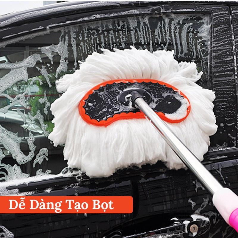 Chổi Rửa Xe Ô Tô Cán Dài Lông Mềm Thay Đổi Được Chiều Dài Max 125cm 37