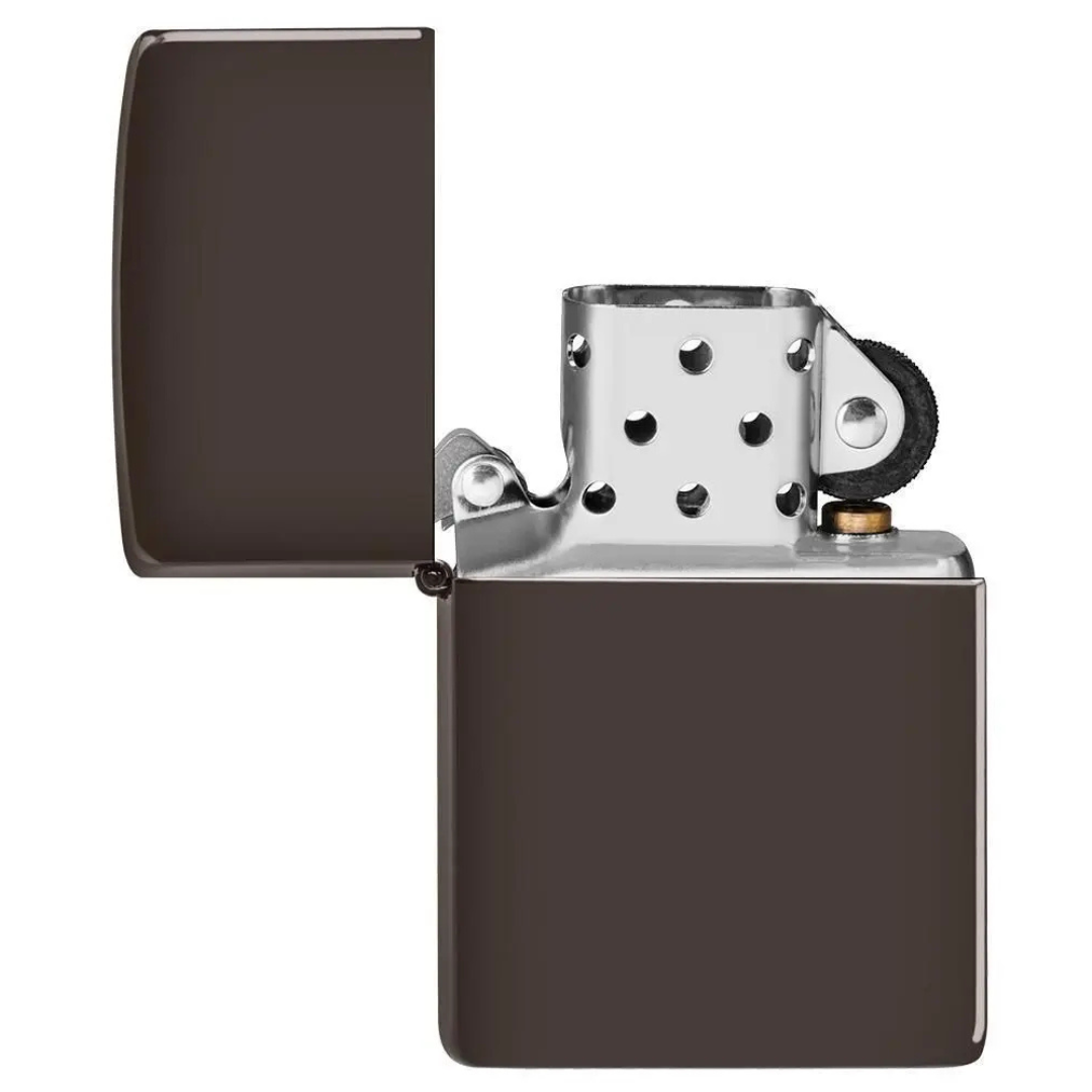 Bật lửa Zippo Brown - Dòng Màu Nâu Hạt Dẻ Bóng Mượt Chính Hãng Mỹ, Vỏ Đồng Thau Sang Trọng, Chống Gió Cao Cấp