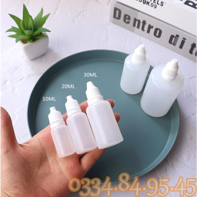 Lọ nhựa nhỏ mắt 5ml / 10ml / 20ml / 30ml loại lọ DÀY- Chai chiết mỹ phẩm, chiết mực, Granty chiết dược phẩm du lịch