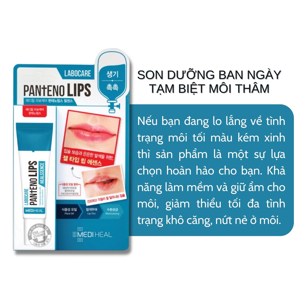 Son dưỡng Mediheal dưỡng ẩm, mờ thâm làm mềm môi ban ngày Labocare Panteno Healssence 10ml