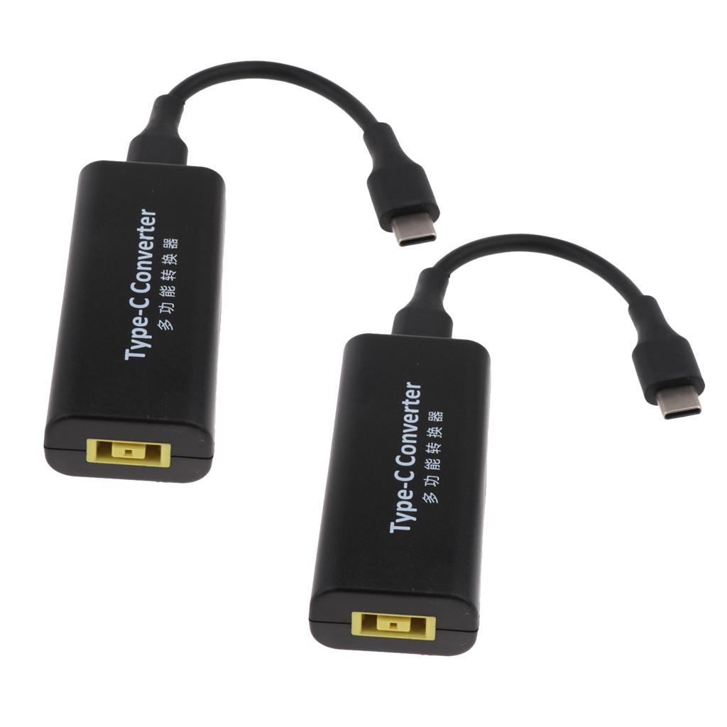 2pcs DC Charger Converter USB C Male to Square USB Female Adapter for