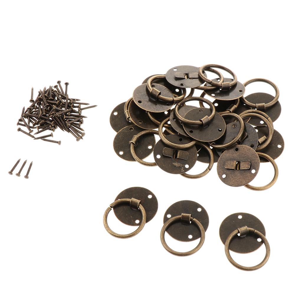20Pcs Antique Pull Handle Knobs Cupboard Drawer Pull   Brass Material