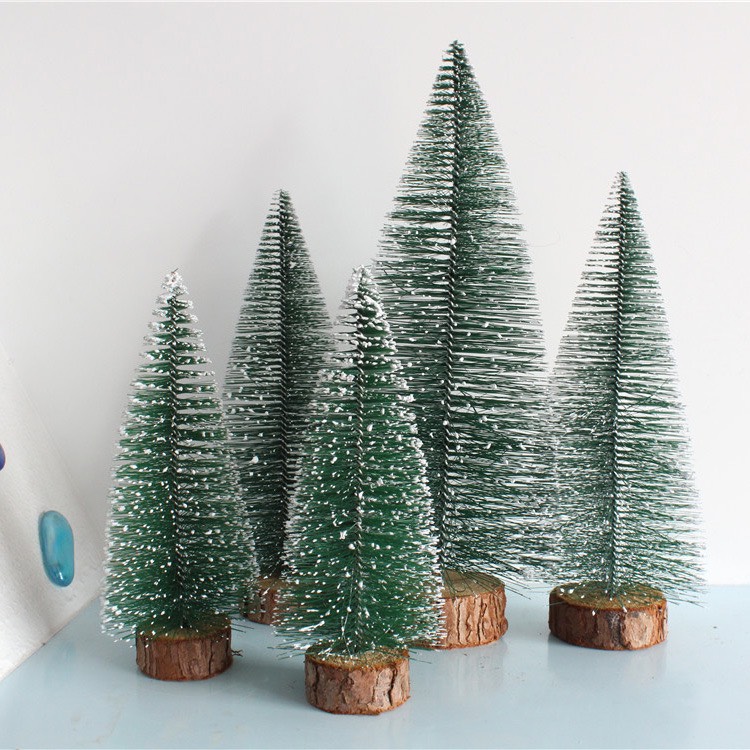 Cây thông xanh phủ tuyết mini để bàn trang trí siêu xinh xắn RẺ VÔ ĐỊCH