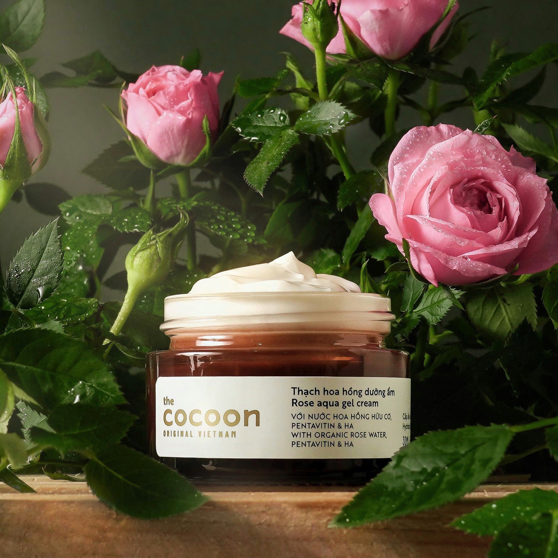 Thạch hoa hồng dưỡng ẩm cocoon 30ml (rose aqua gel cream)