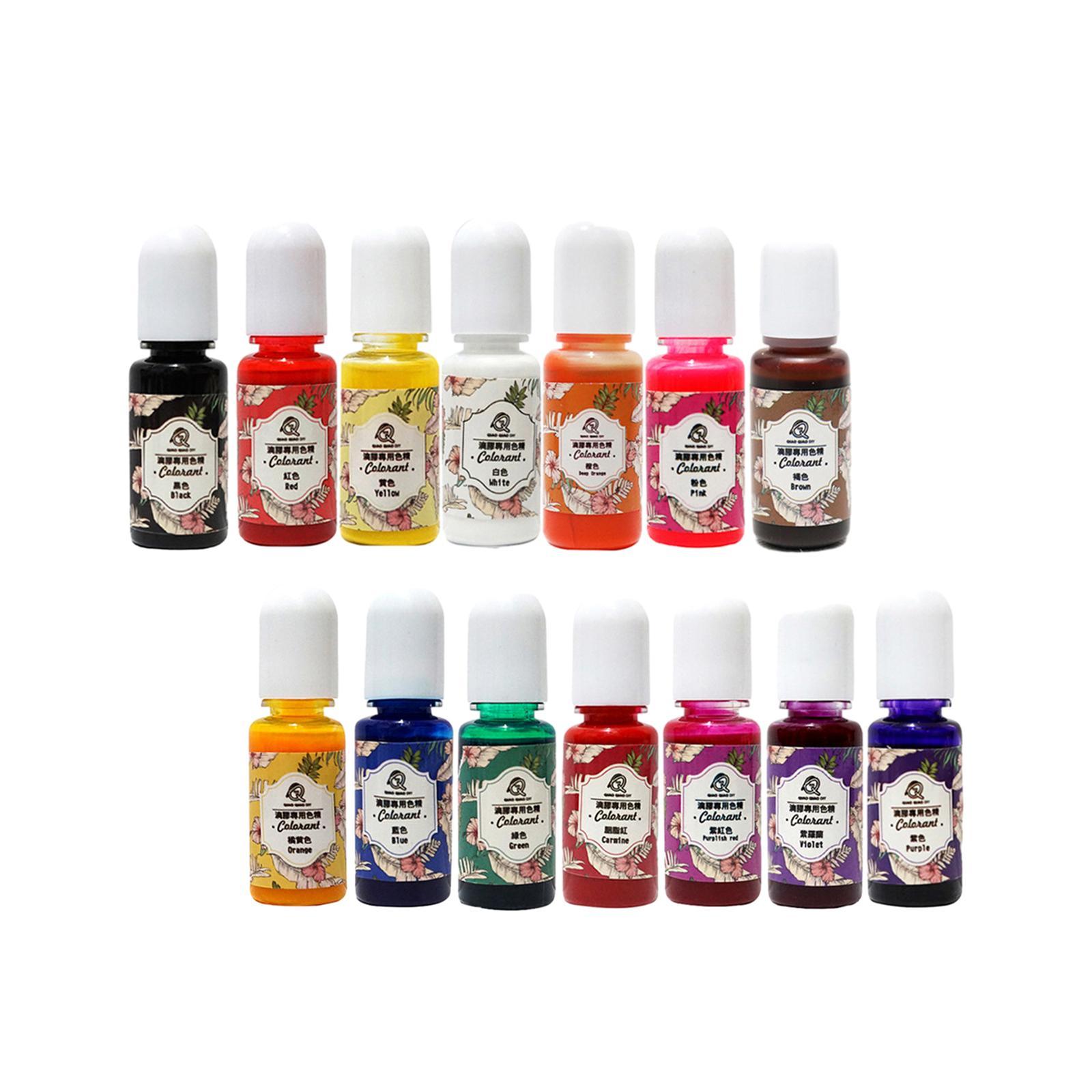 14x Epoxy Resin Pigment Liquid Epoxy Resin Dye Decoration 10ml Jewelry Making Colorant Liquid Pigment for Pendant Paint Bracelet Soap Crafts